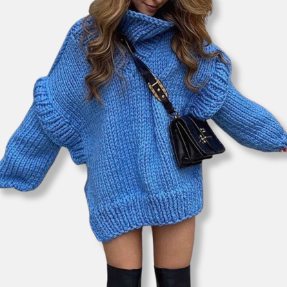 Cozy Oversized Women's Wool Turtleneck Sweater