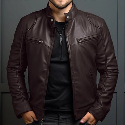 Classic Biker Leather Jacket for Men