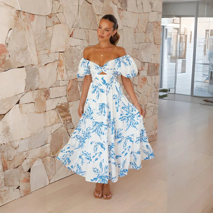 Beautiful Floral Maxi Dress for Women with Chic Sleeves