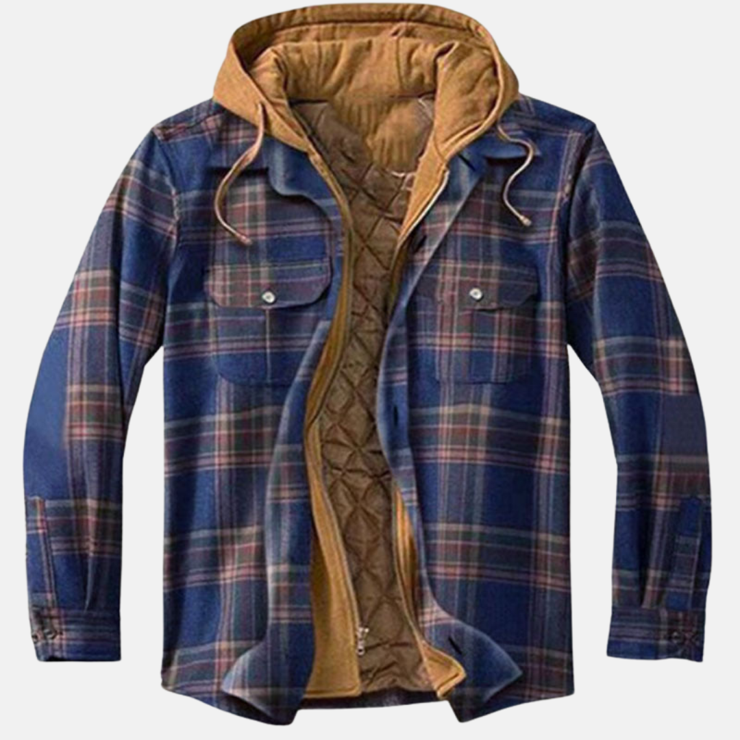 Warm Plaid Shirt Jacket for Men
