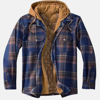 Warm Plaid Shirt Jacket for Men