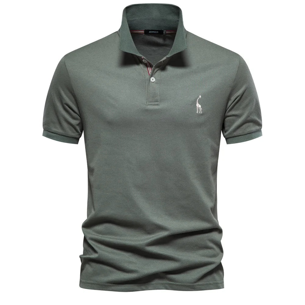 Premium Polo Shirt with Deer Pattern