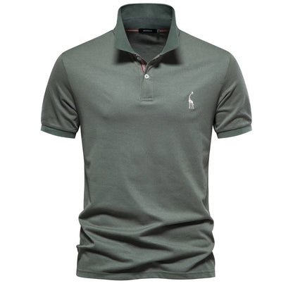 Premium Polo Shirt with Deer Pattern