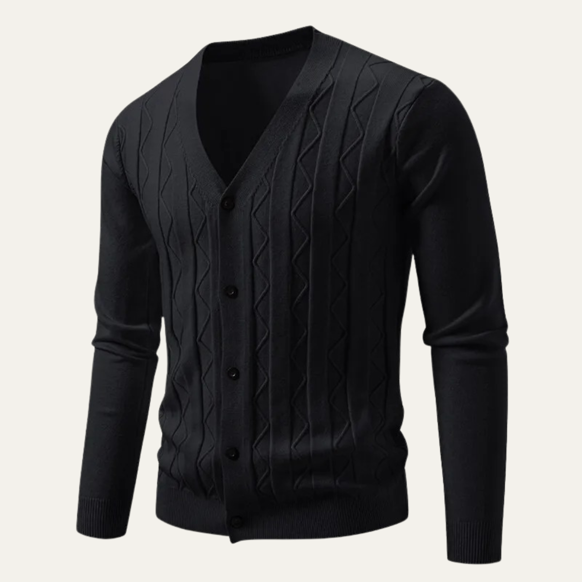 Men's Fitted Knitted Cardigan Sweater