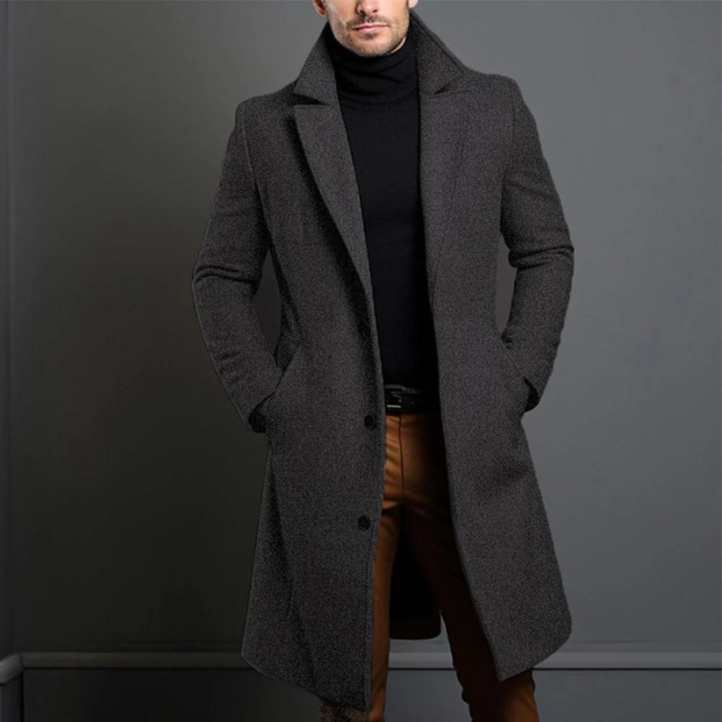 Classic Men's Wool Trench Coat