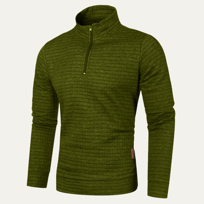 Comfortable Mens Breathable Quarter Zip Pullover Sweater