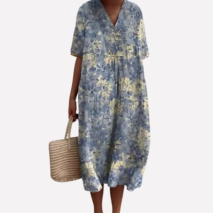 Pretty V-Neck Summer Dress for Women