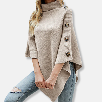 Cozy Women's Knit Poncho with Oversized Fit - EasyApparels