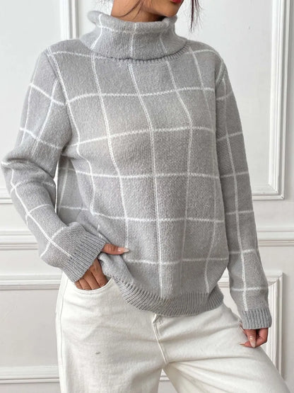 Classic Checked Winter Crew Sweater