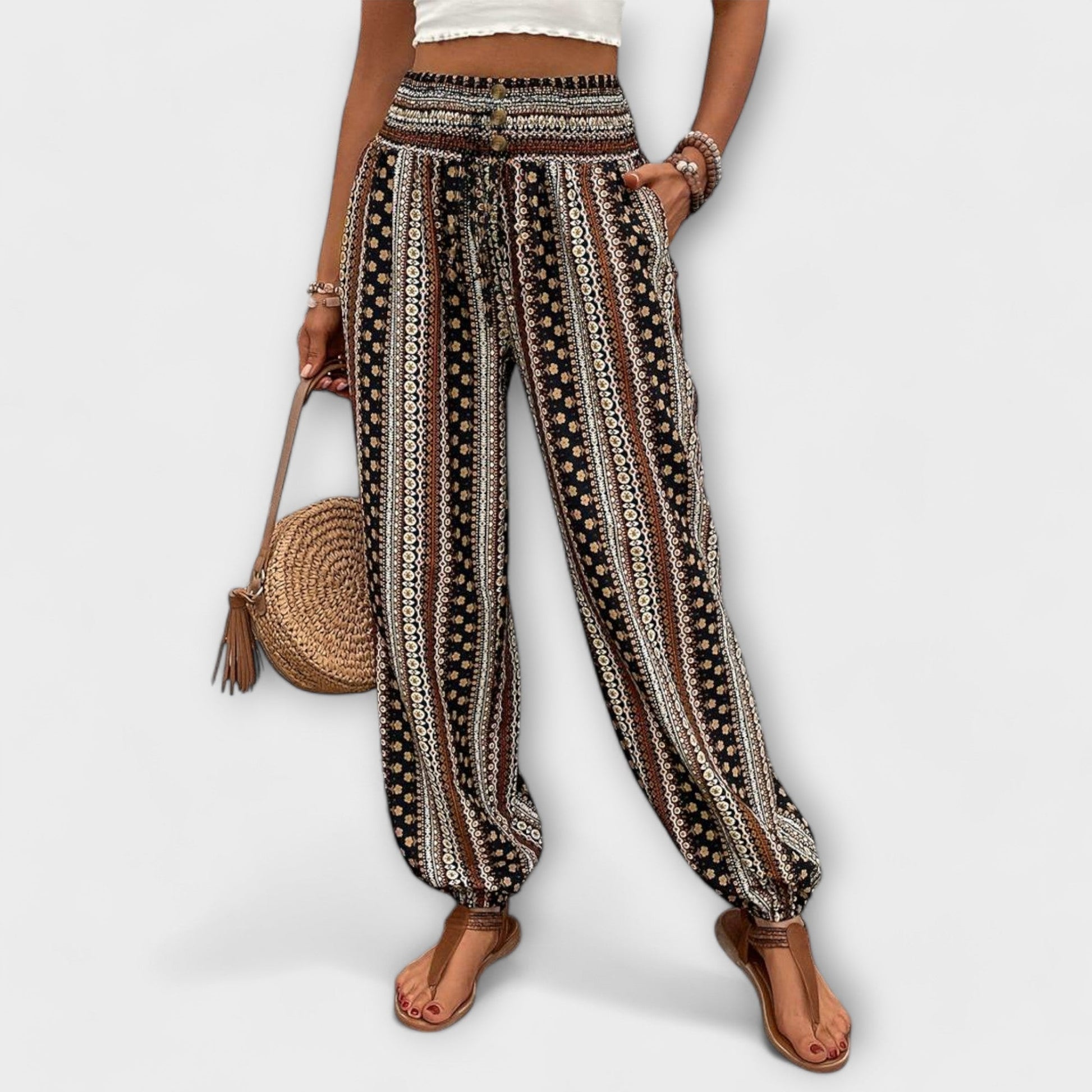 Colorful Printed Women's Pants - Vossary