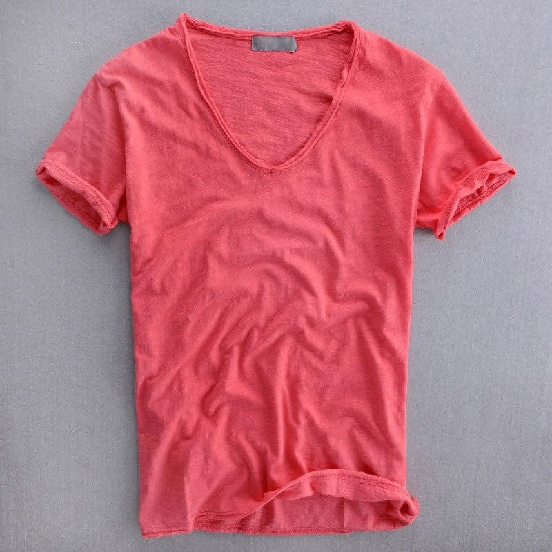 Comfortable V-Neck Men's Short Sleeve Tee