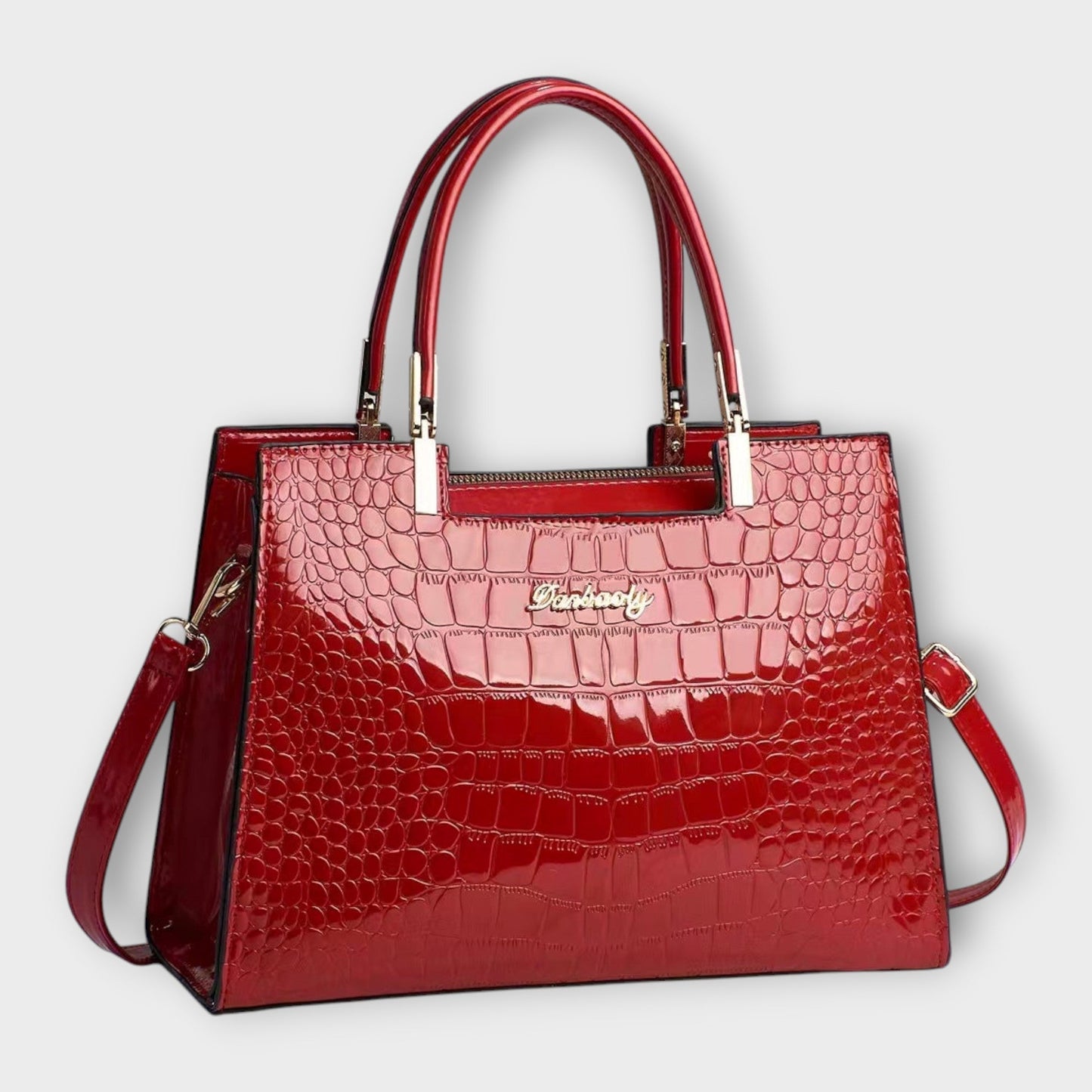 Shiny Alligator Print Tote Bag