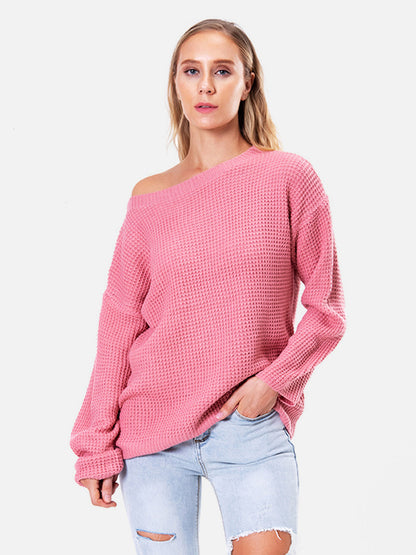 Relaxed Fit Crew Neck Oversized Sweater - EasyApparels
