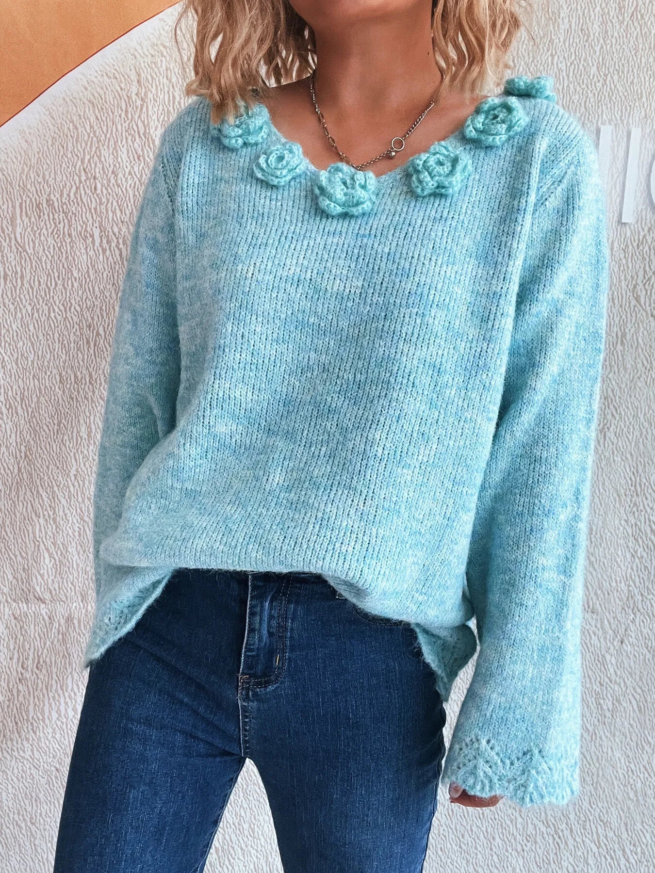 Beautiful Floral Crew Neck Sweater