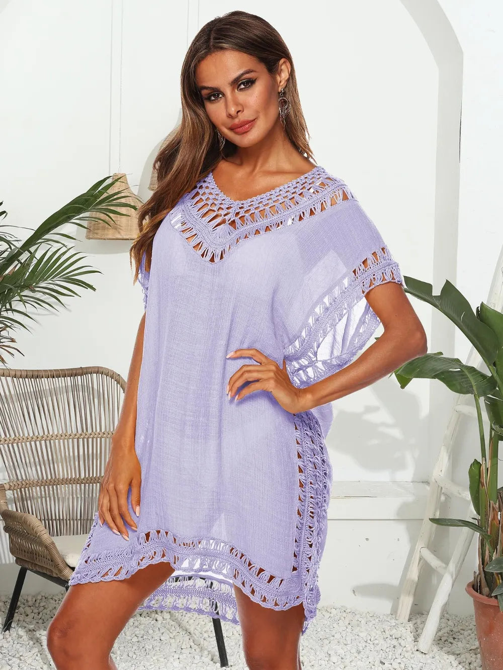 Chic V-Neck Beach Cover Up Dress