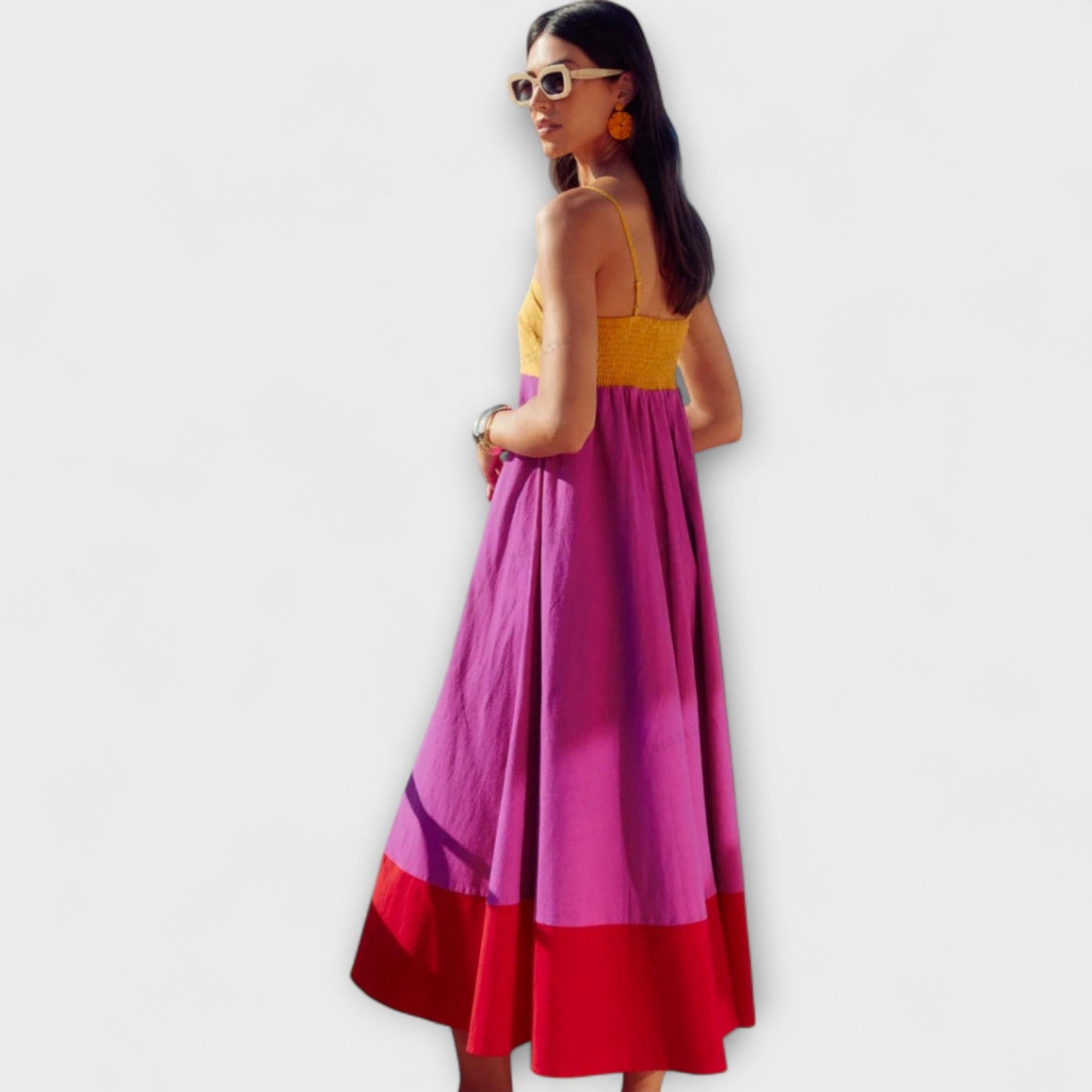 Vibrant Multi Color Sundress with Thin Straps