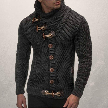 Men's Crew Neck Cable Sweater with Pockets