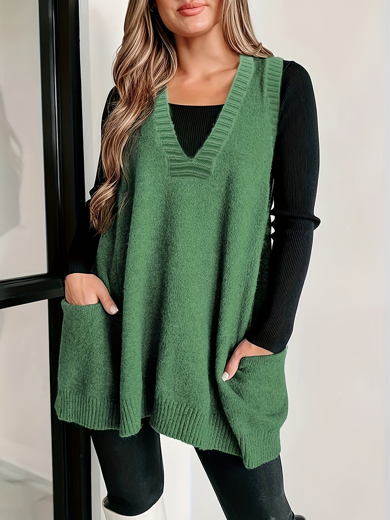 Relaxed Fit Open Front Vest - Vossary