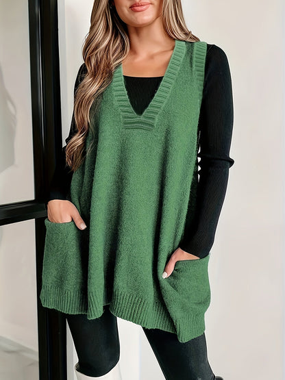Relaxed Fit Open Front Vest - Vossary