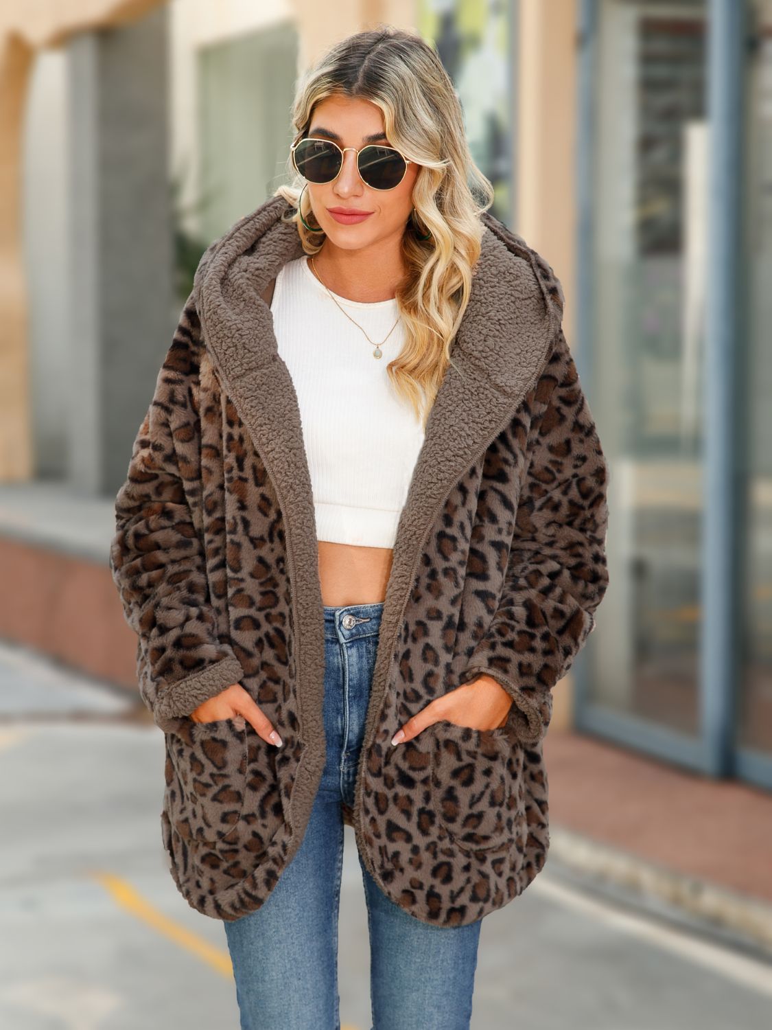 Warm Fleece Lined Hoodie Jacket with Pockets - EasyApparels