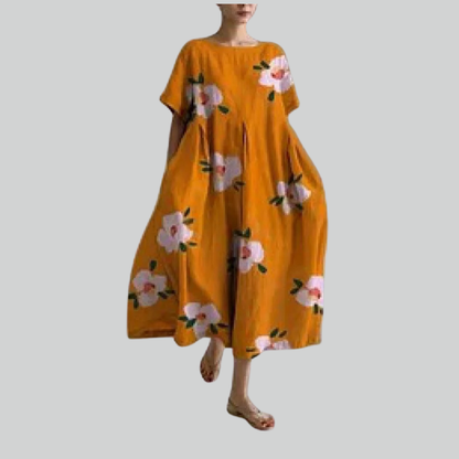 Casual Women's Short Sleeve Flowy Maxi Dress