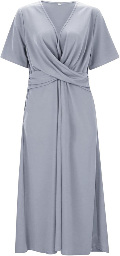 Classic V-Neck Summer Dress for Women
