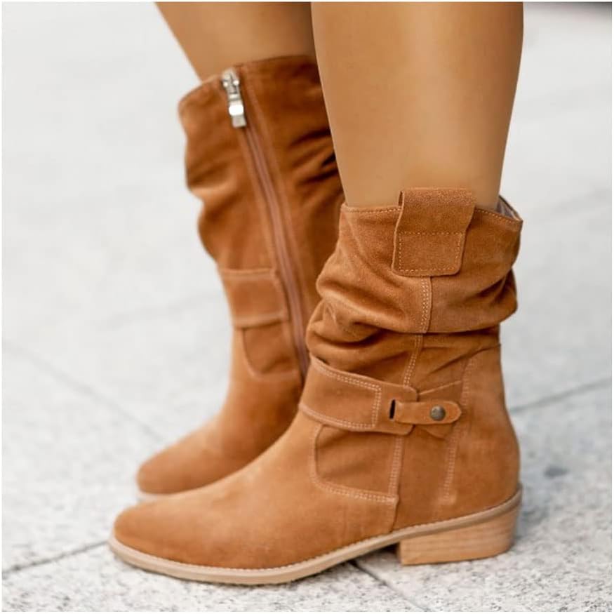 Luxurious Leather Mid Calf Boots