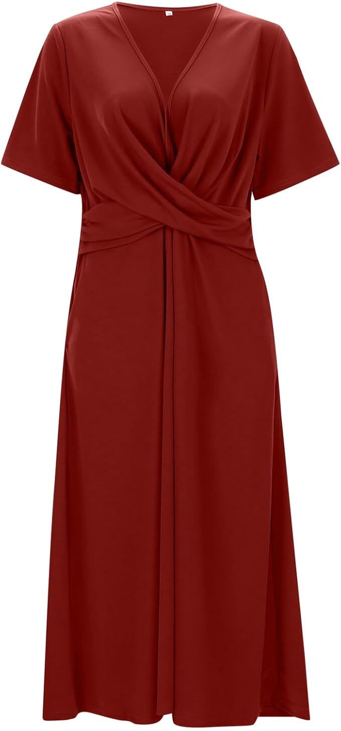 Classic V-Neck Summer Dress for Women - Vossary