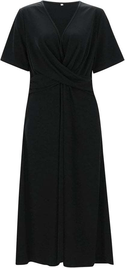 Classic V-Neck Summer Dress for Women