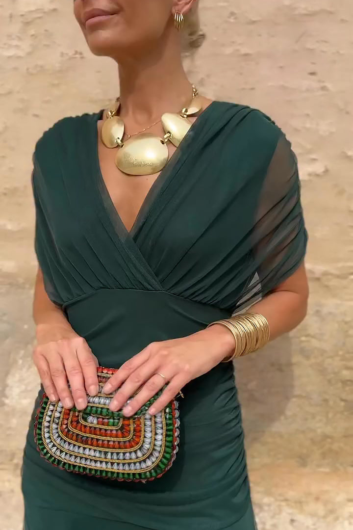 Beautiful V-neck Evening Formal Maxi Dress