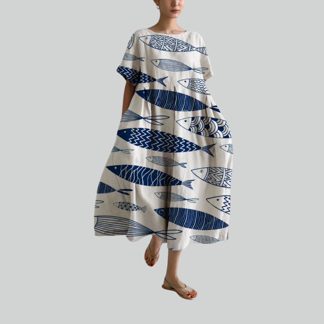 Casual Women's Short Sleeve Flowy Maxi Dress