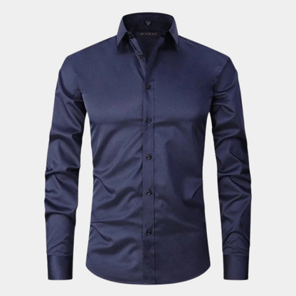 Slim Fit Mens Stretch Dress Shirt Long Sleeve