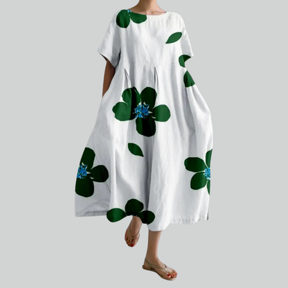 Casual Women's Short Sleeve Flowy Maxi Dress