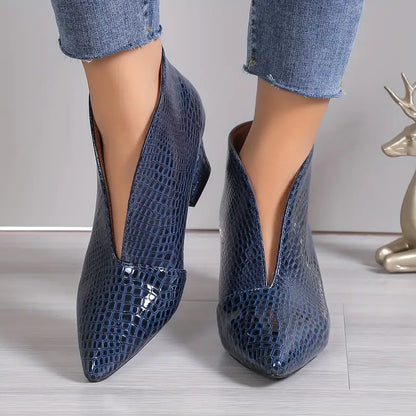 Women's Distressed Ankle Boots with Low Heel