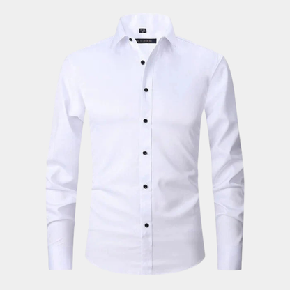 Slim Fit Mens Stretch Dress Shirt Long Sleeve