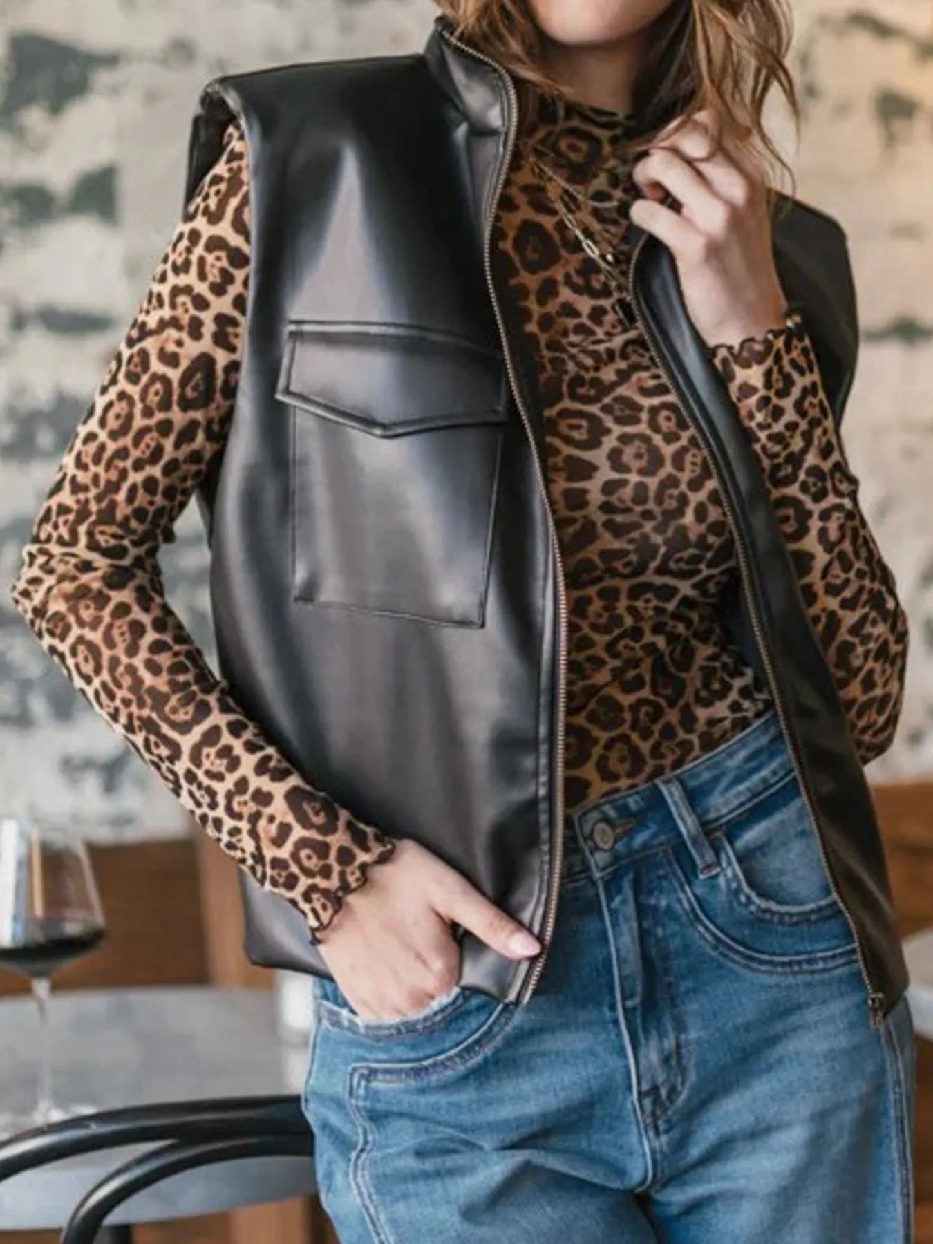 Classic Zip Up Waist Vest Jacket - EasyApparels