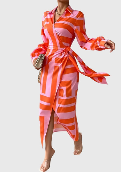 Chic Floral Wrap Around Dress - Vossary