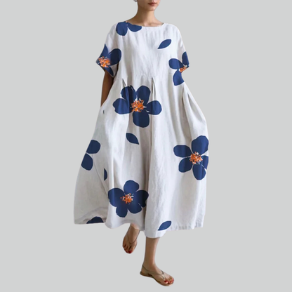 Casual Women's Short Sleeve Flowy Maxi Dress