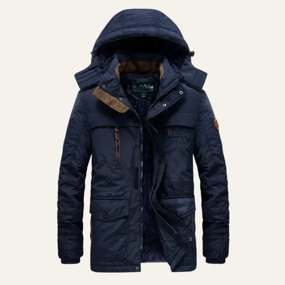 Warm Waterproof Men's Parka Coat with Multiple Pockets