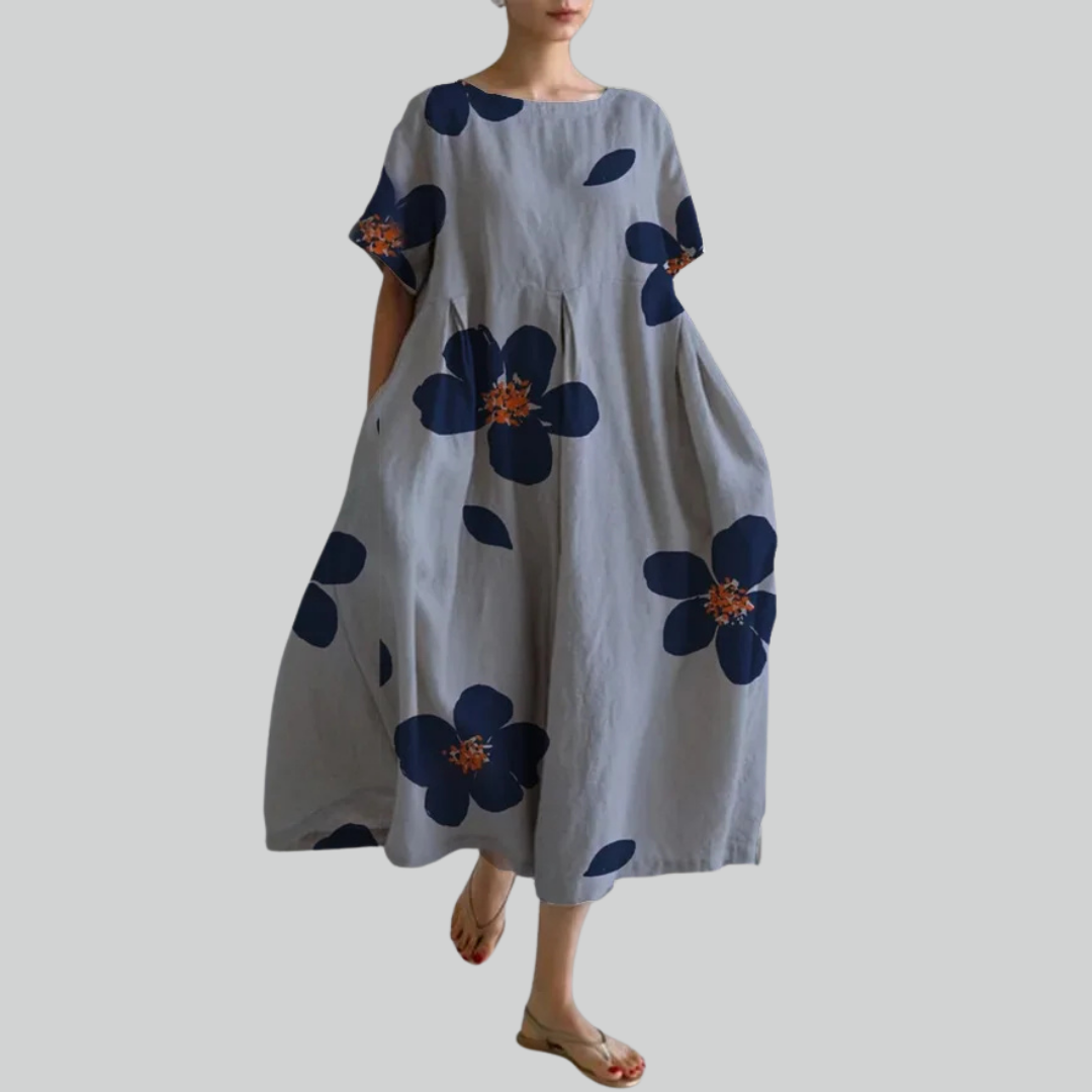 Casual Women's Short Sleeve Flowy Maxi Dress