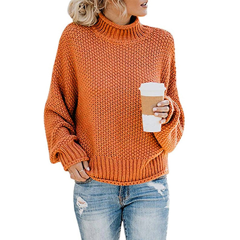 Cozy Women's Turtleneck Sweater - Soft Knit Winter Pullover
