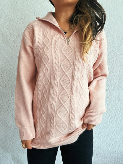 Soft Cable Knit Long Sleeve Sweater