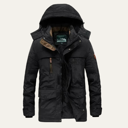 Warm Waterproof Men's Parka Coat with Multiple Pockets