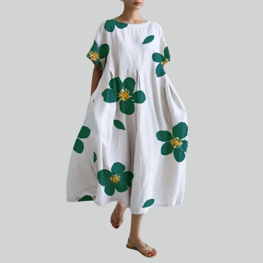 Casual Women's Short Sleeve Flowy Maxi Dress