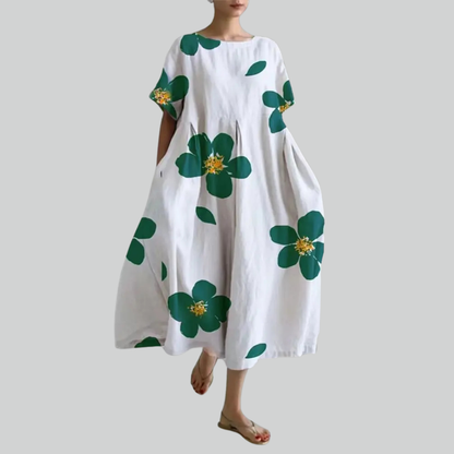 Casual Women's Short Sleeve Flowy Maxi Dress