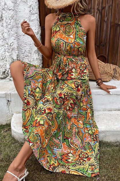 Flowy Garden Off Shoulder Dress