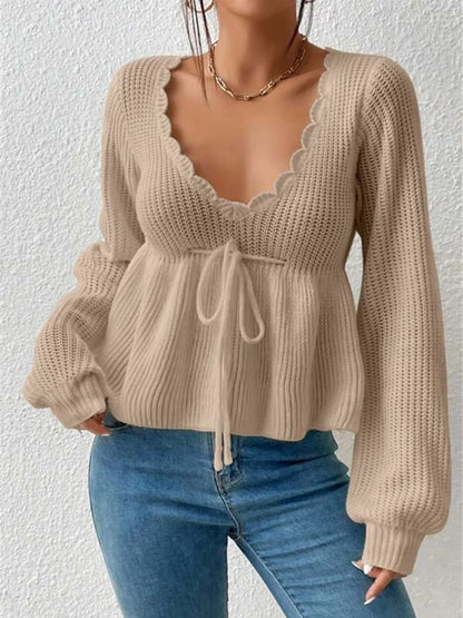 Relaxed Fit Crew Neck Sweater Top