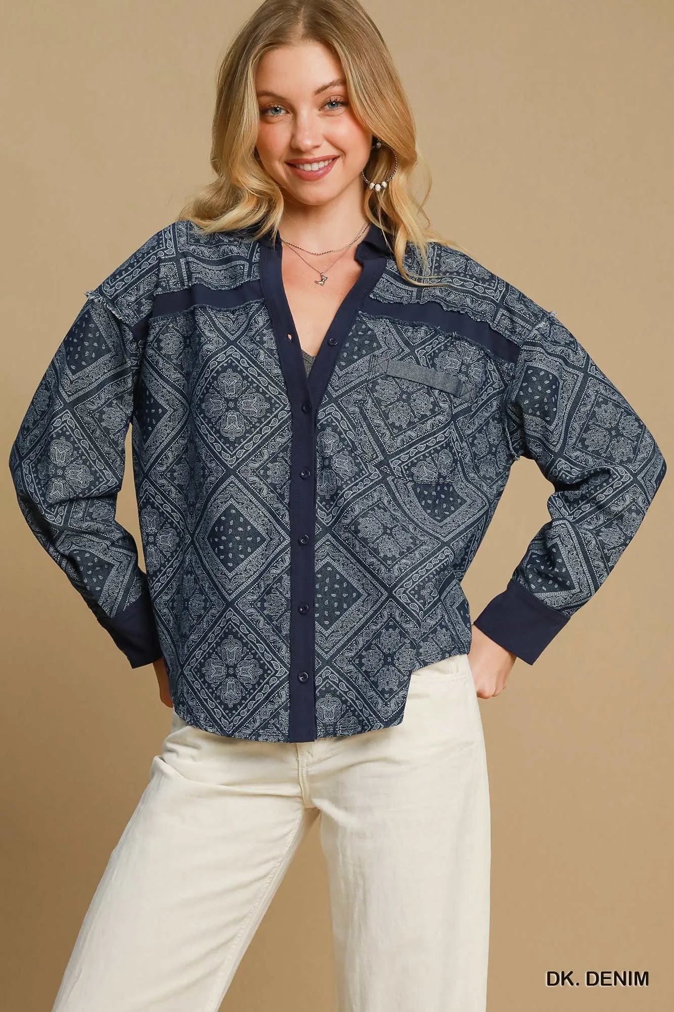 Fashionable Floral Jean Jacket - EasyApparels