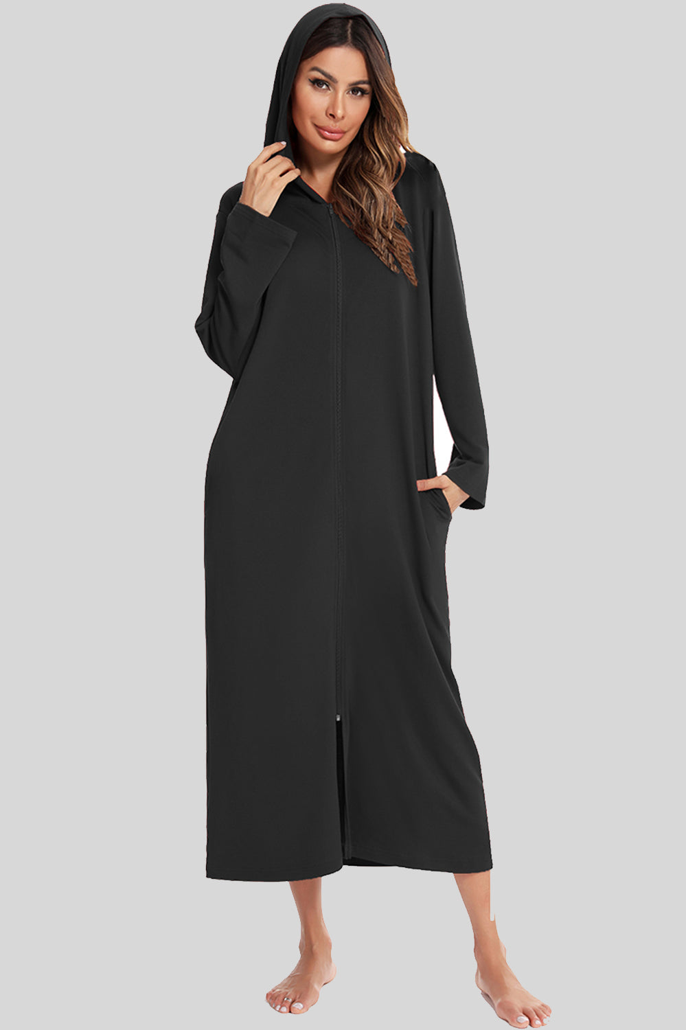 Comfortable Hoodie Nightgown with Pockets