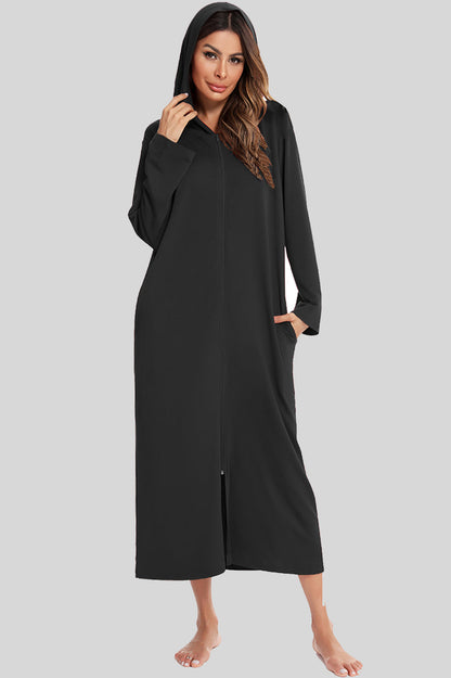 Comfortable Hoodie Nightgown with Pockets